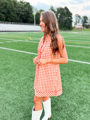 Sweet Clementine Gingham Dress - Orange