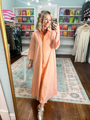 Minimal Muse Striped Midi Dress - Orange