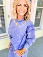 Long Way Home Acid Wash Top - Marlin