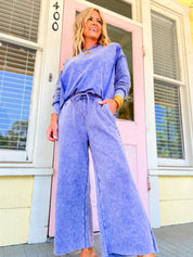 My Own Journey Palazzo Sweatpants - Marlin
