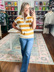 By Chance Striped Sweater Top - Mustard
