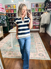 By Chance Striped Sweater Top - Navy