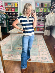 By Chance Striped Sweater Top - Navy