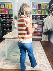 By Chance Striped Sweater Top - Persimmon