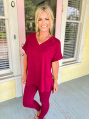 Slow Mornings Loungewear Set - Cabernet