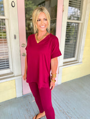 Slow Mornings Loungewear Set - Cabernet