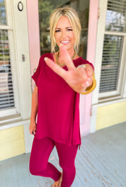 Slow Mornings Loungewear Set - Cabernet