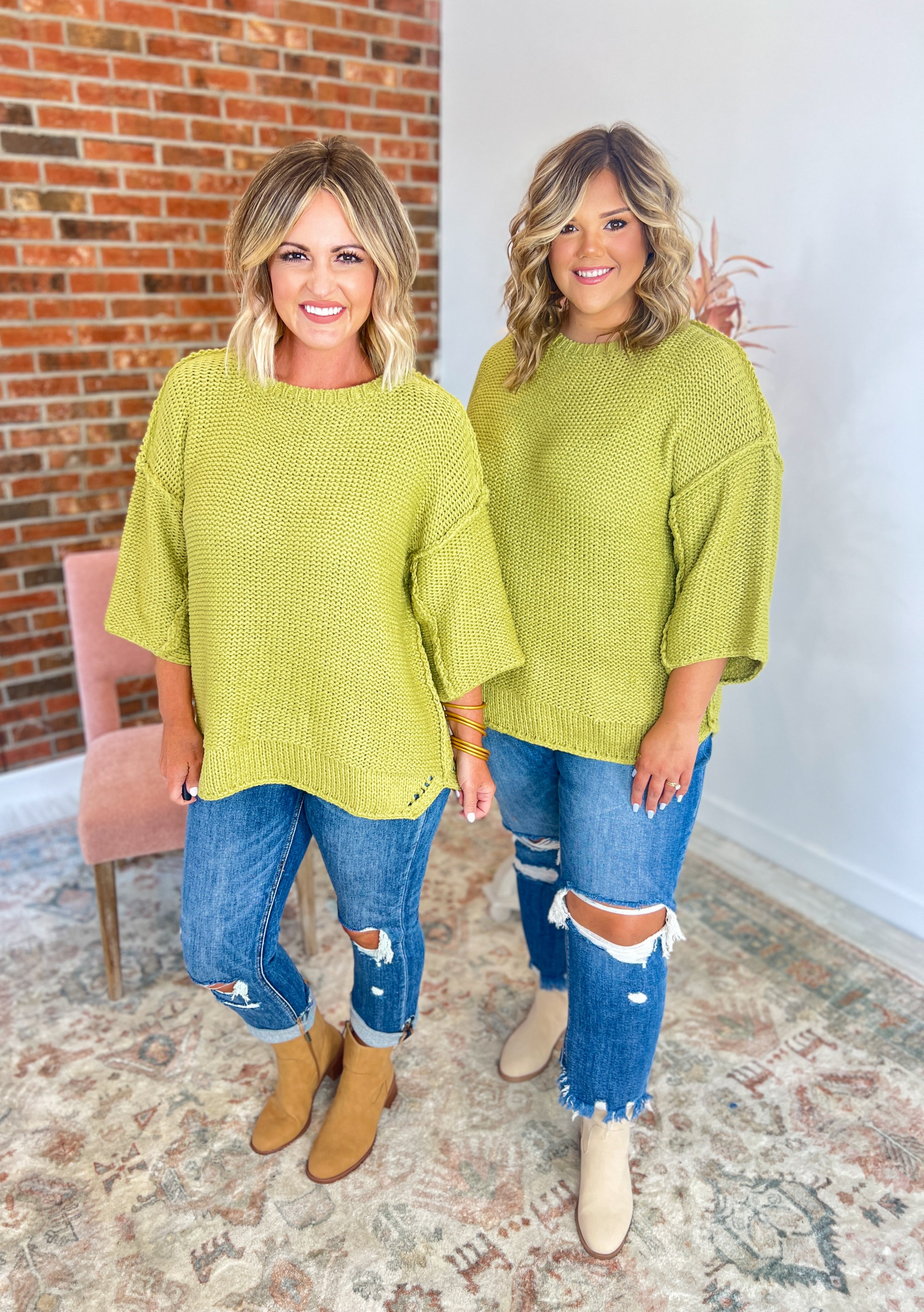 Made You Mine Knit Sweater - Green Tea