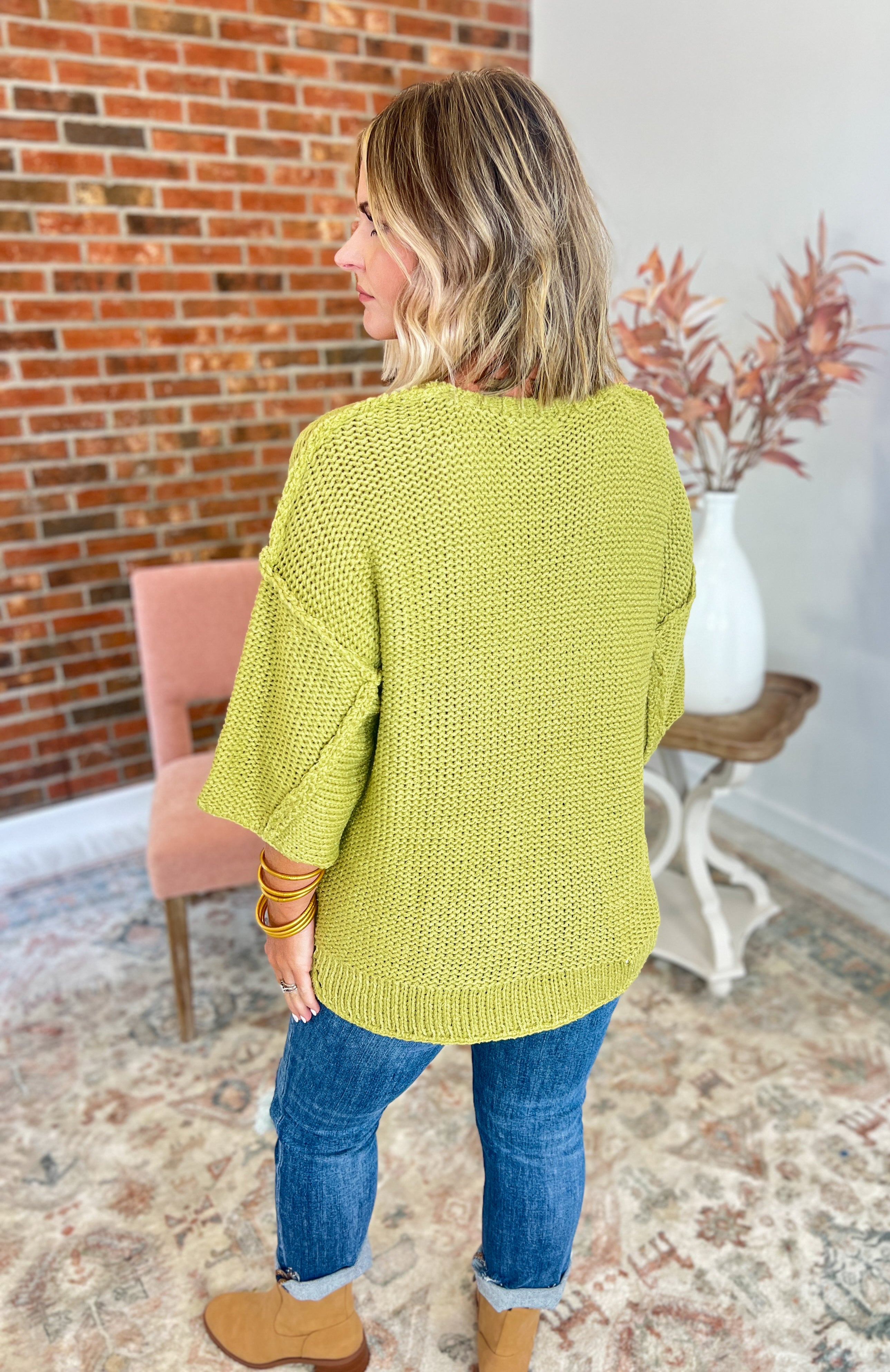 Made You Mine Knit Sweater - Green Tea