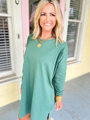 Relaxing Perfection Midi Dress - Gray Green