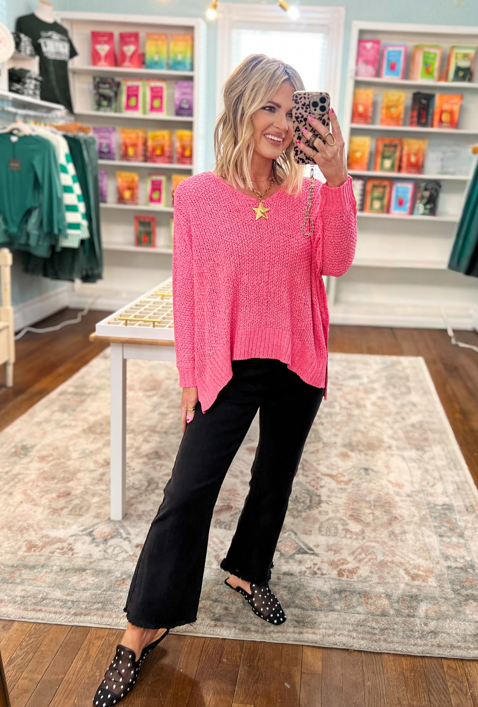 Why Not Dolman Sleeve Sweater Top - Fuchsia