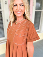 Precisely Adorable Pleated Mini Dress - Ginger