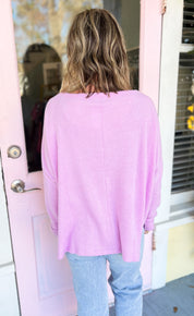 Right Down The Middle Dolman Top - Mauve