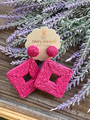 Raffia Square Drop Earrings