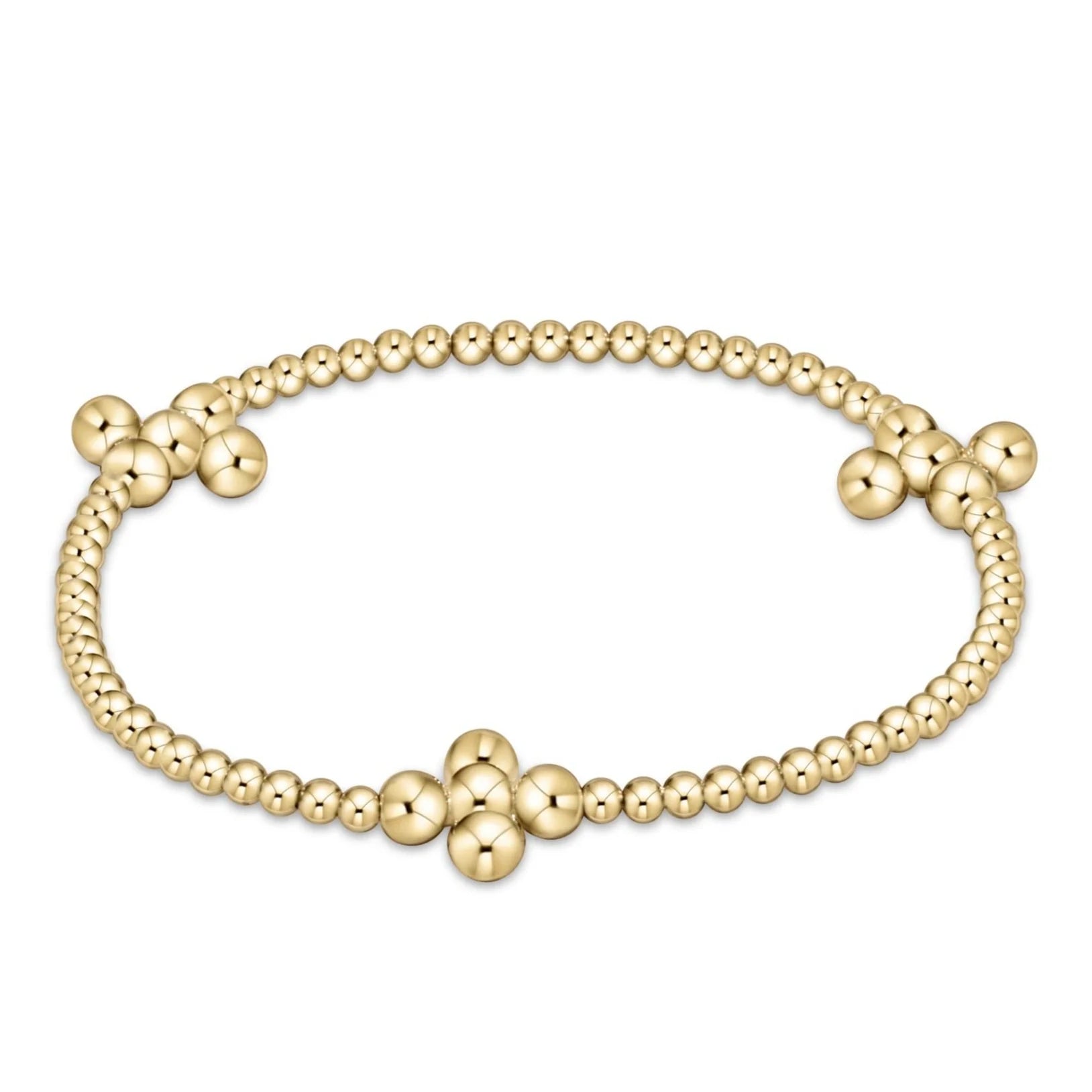 enewton gold beaded bracelet with 4mm cross charm, 2.5mm gold beads
