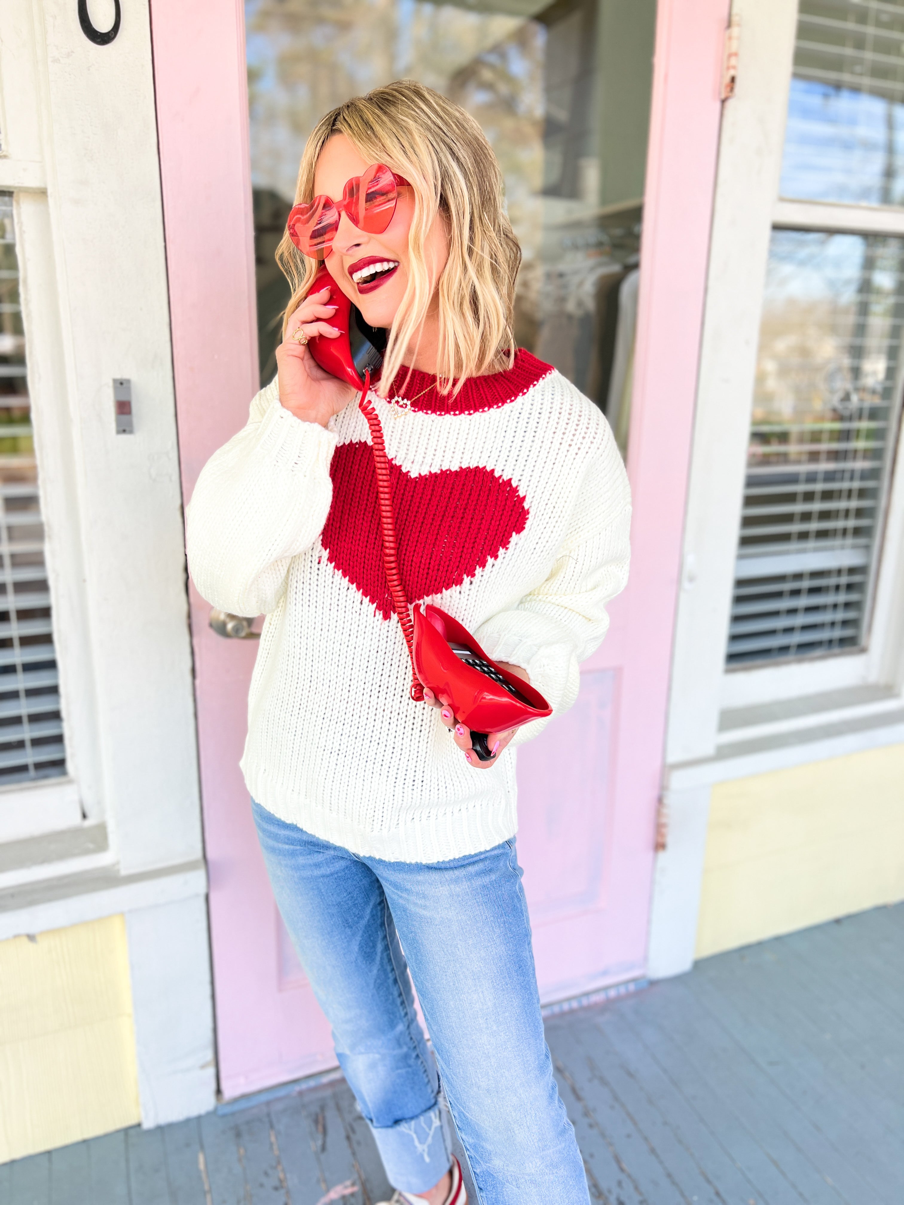 Waiting For Your Love Heart Sweater