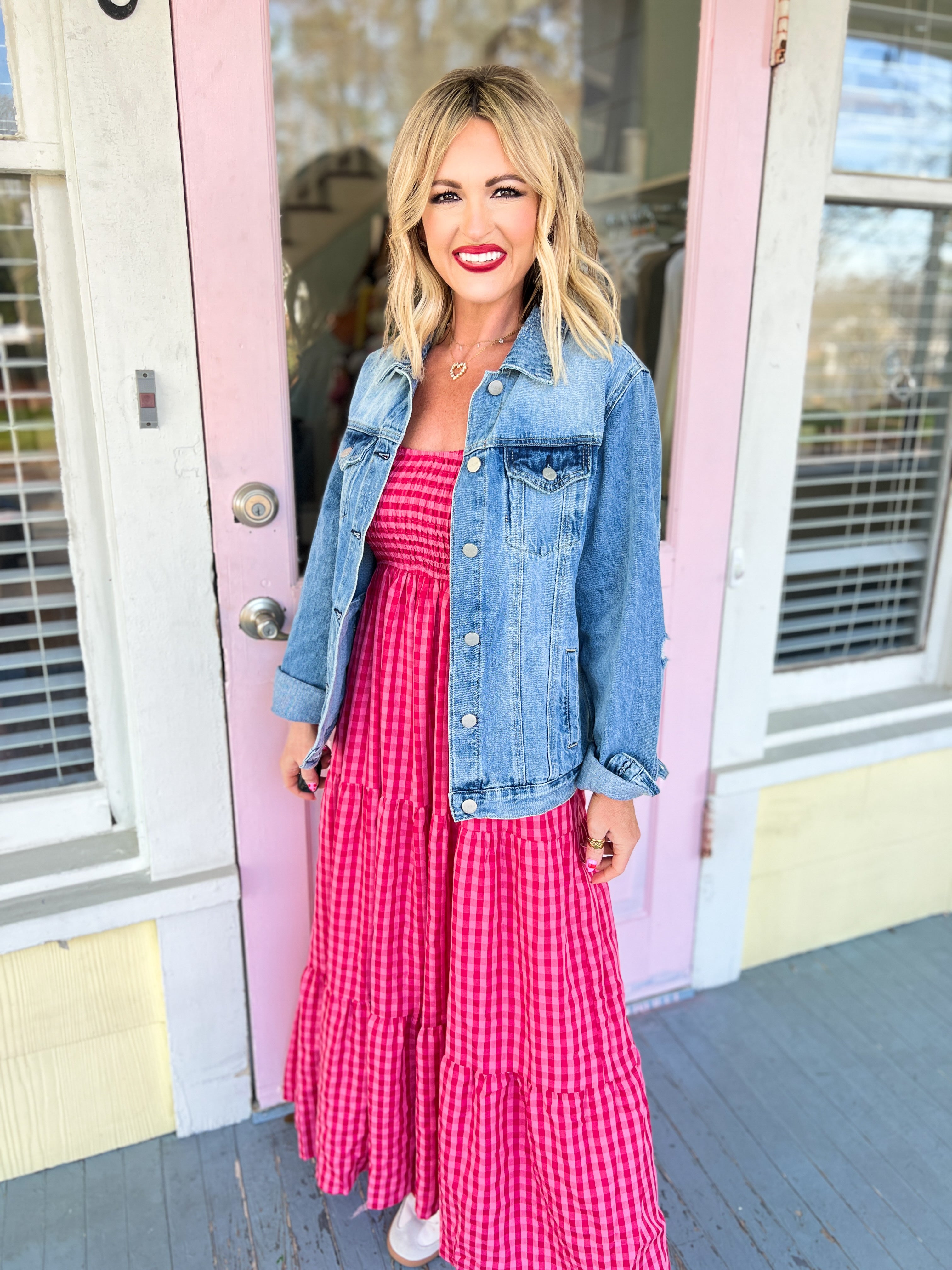 Don't Go Breaking My Heart Gingham Maxi