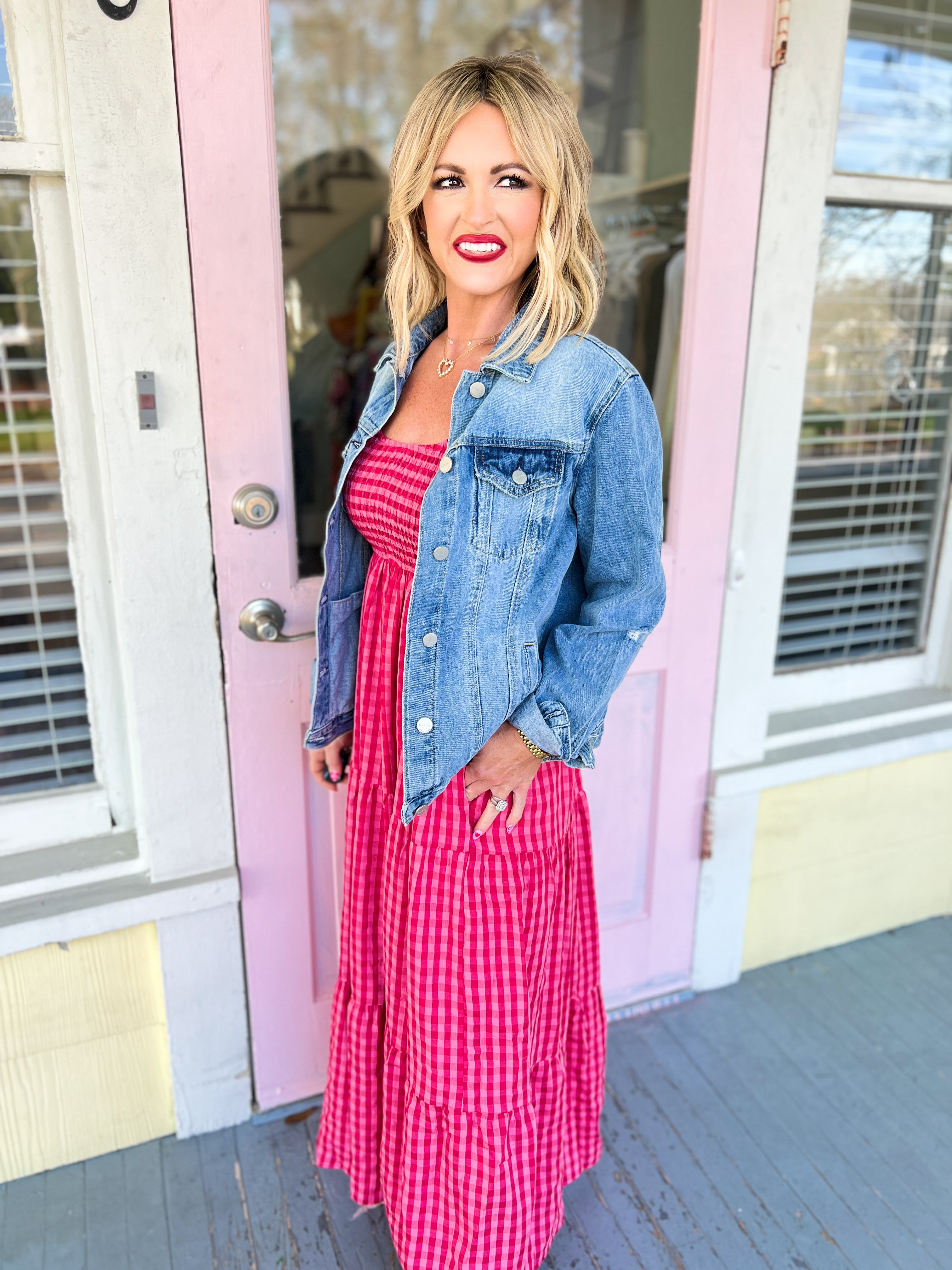 Don't Go Breaking My Heart Gingham Maxi