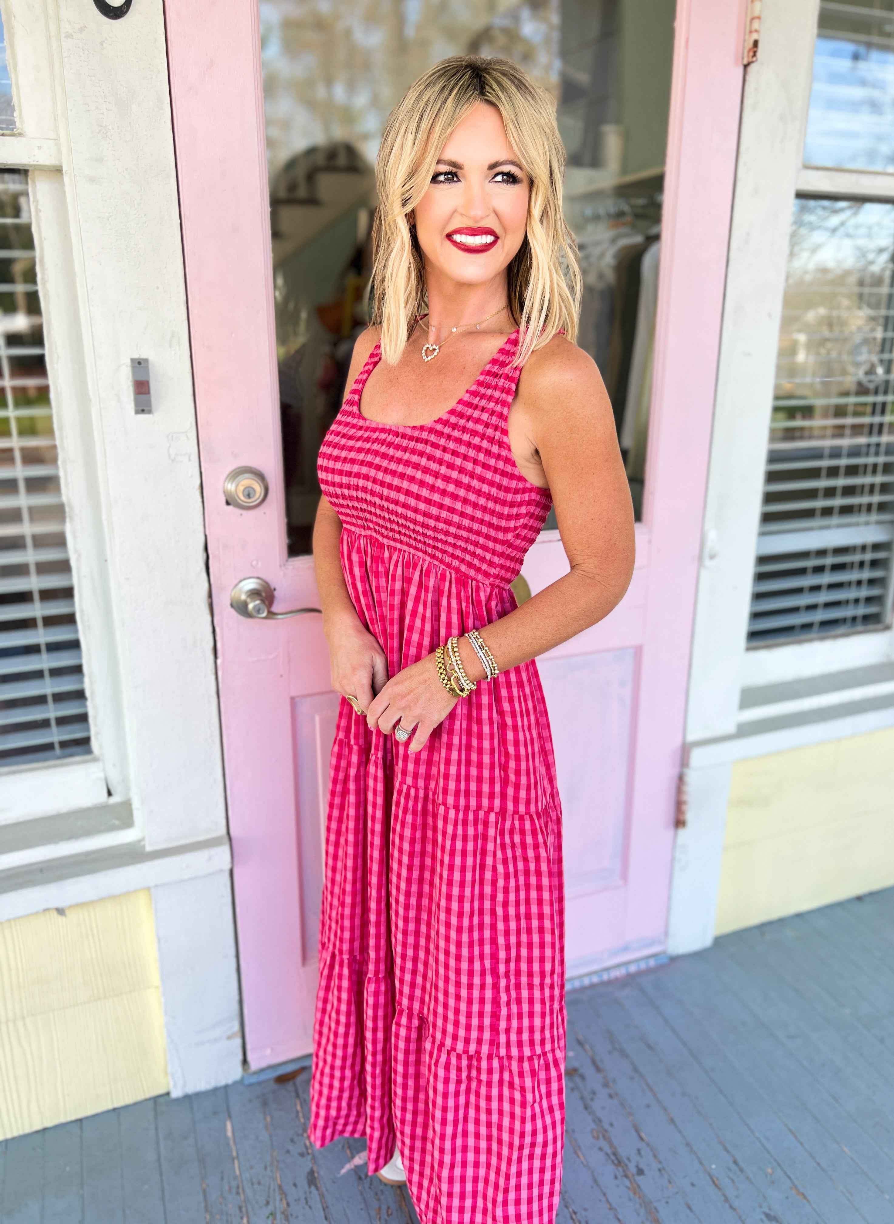 Don't Go Breaking My Heart Gingham Maxi
