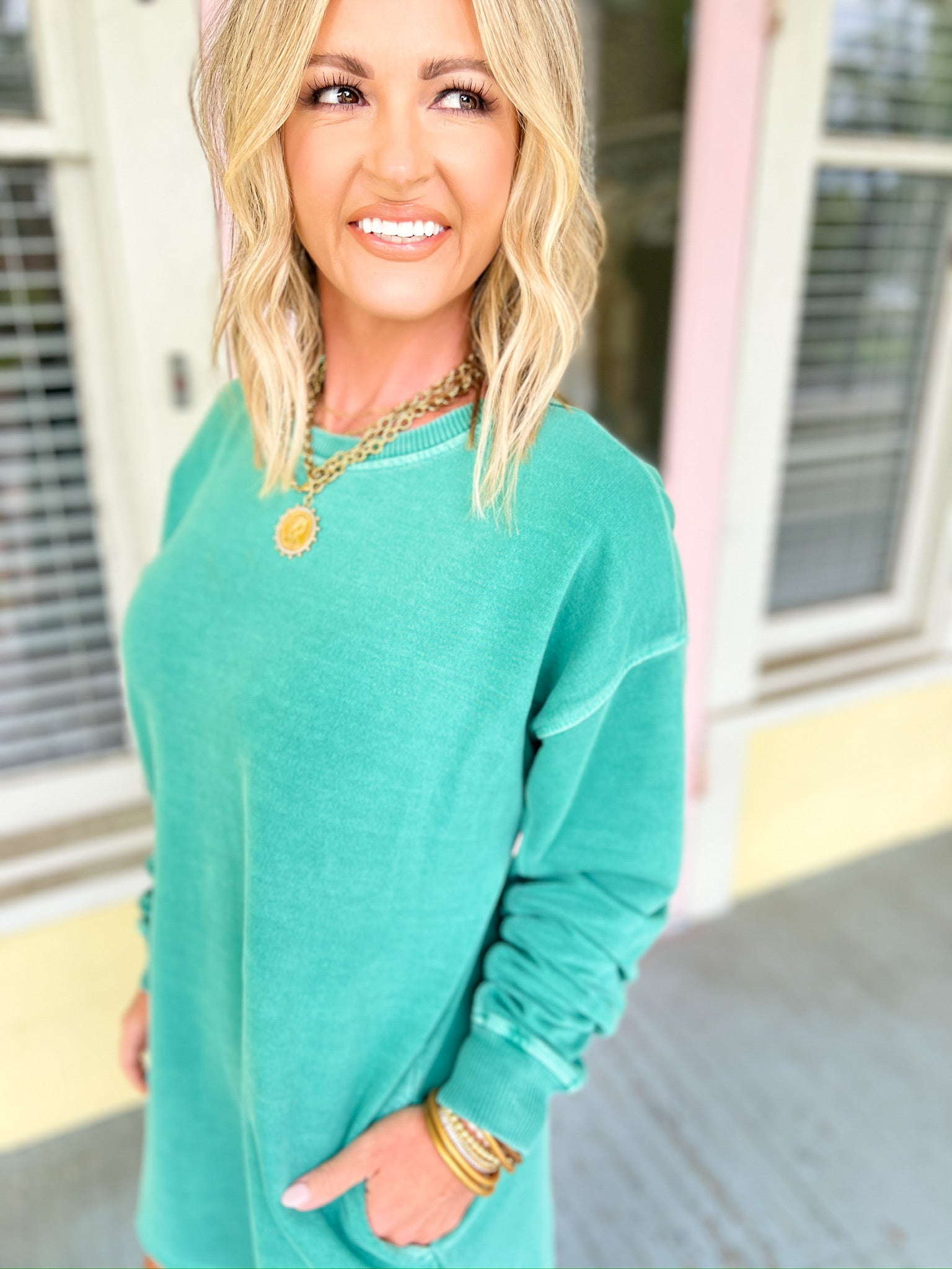 Simple Days Tunic Dress - Dk. Green