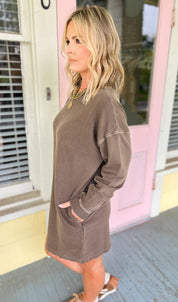 Simple Days Tunic Dress - Brown