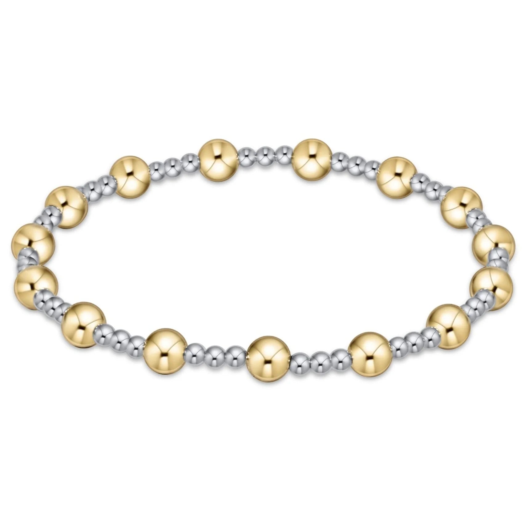 enewton mixed metal 5mm bracelet with gold and silver round bead design