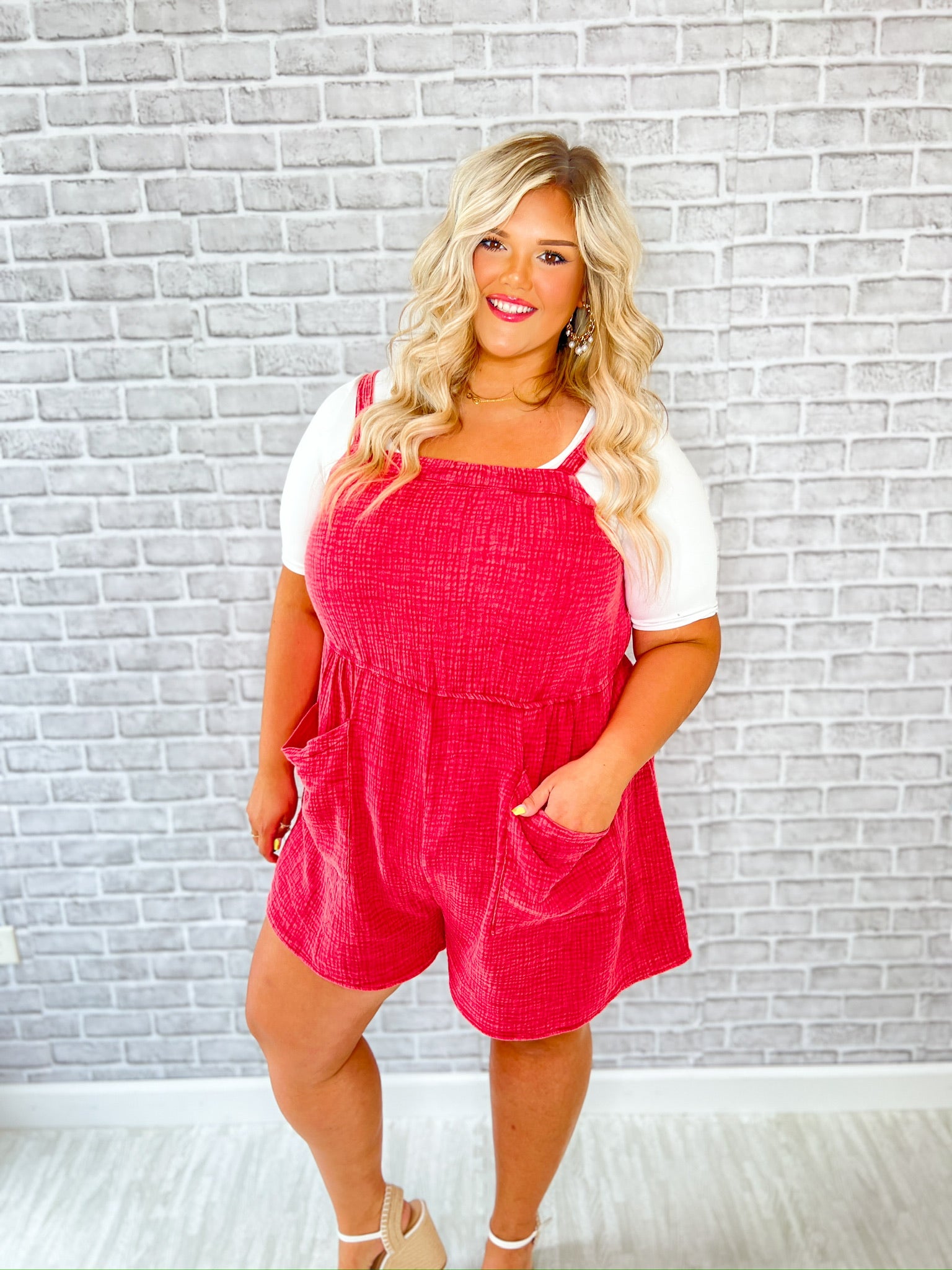 Happiest Days Romper - Cherry Red