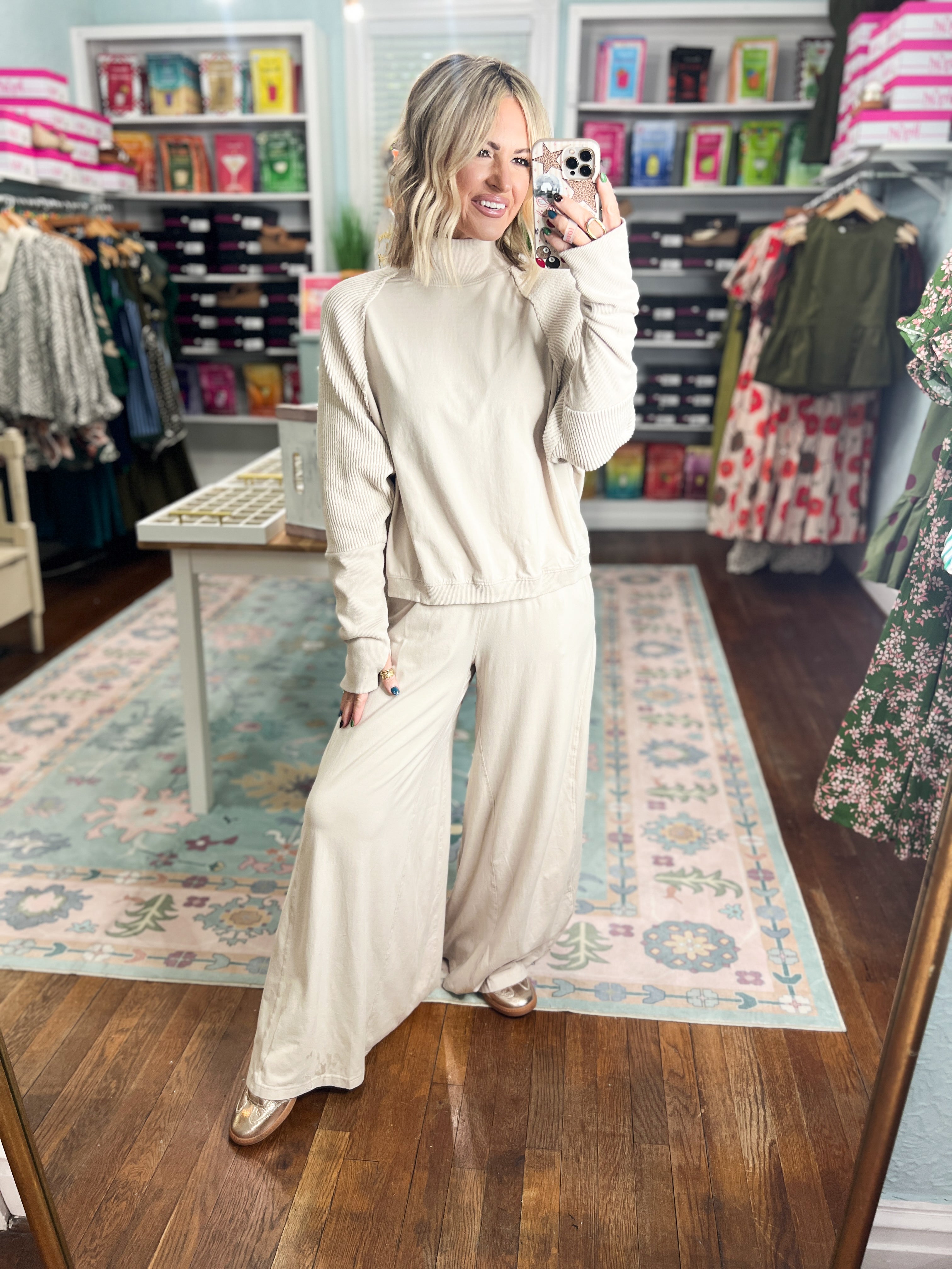 Make It Your Own Textured Sleeve Set - Beige Taupe
