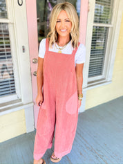 Go Big or Go Home Corduroy Overalls - Mauve