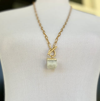 Square Druzy and Chain Necklace