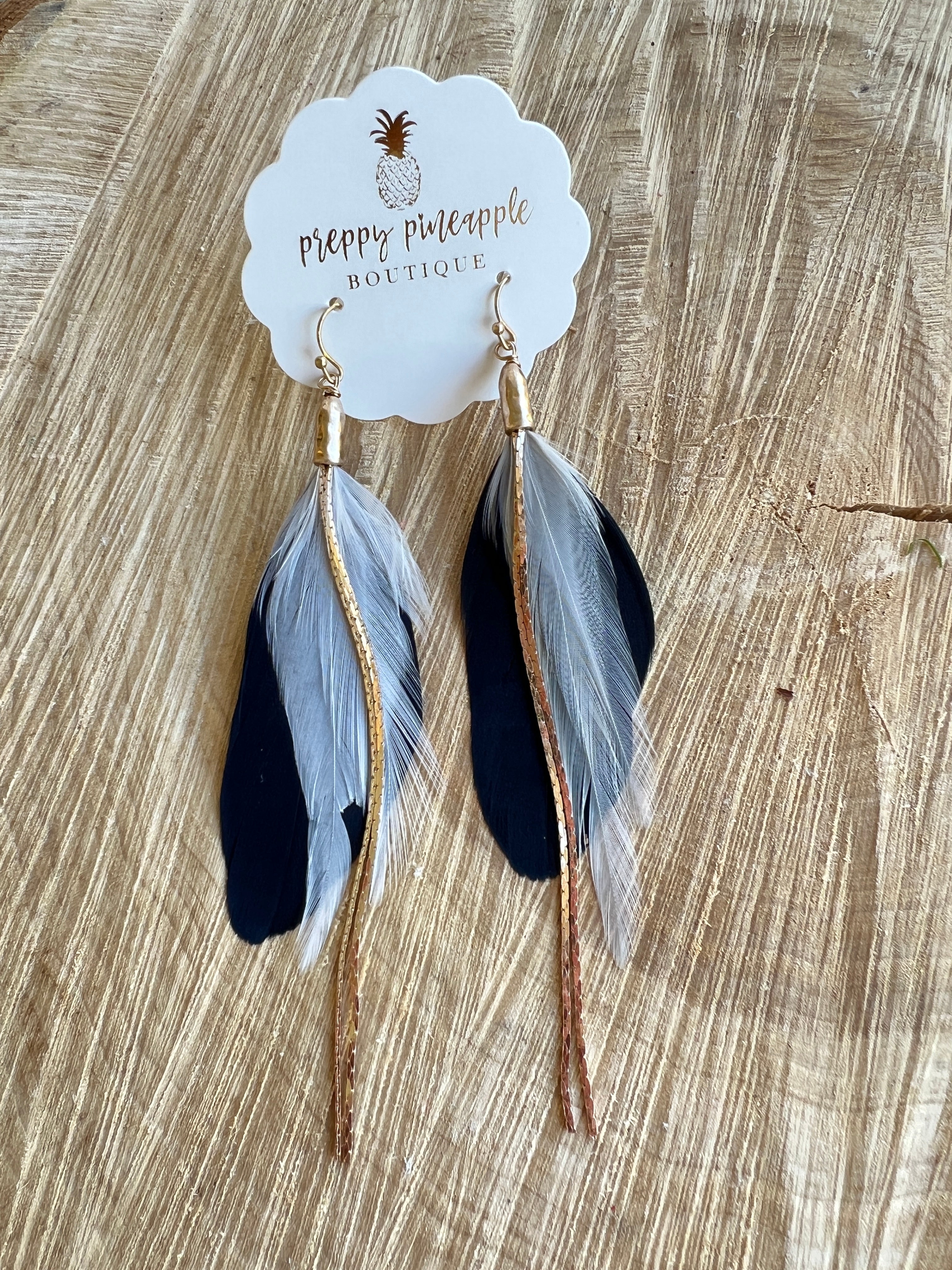 Feather Drop Earrings