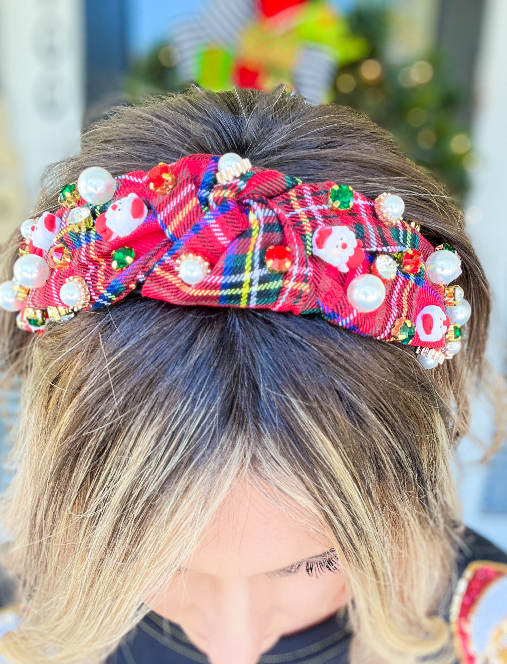 Christmas Charm Plaid Headband