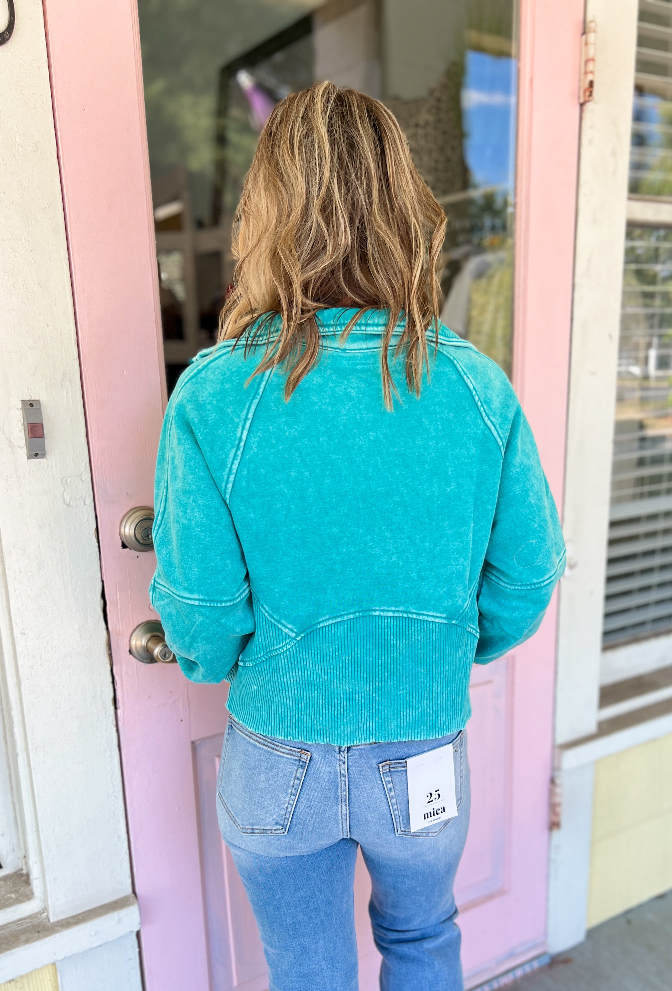 Wondering About the Wind Fleece Pullover - Lt. Teal