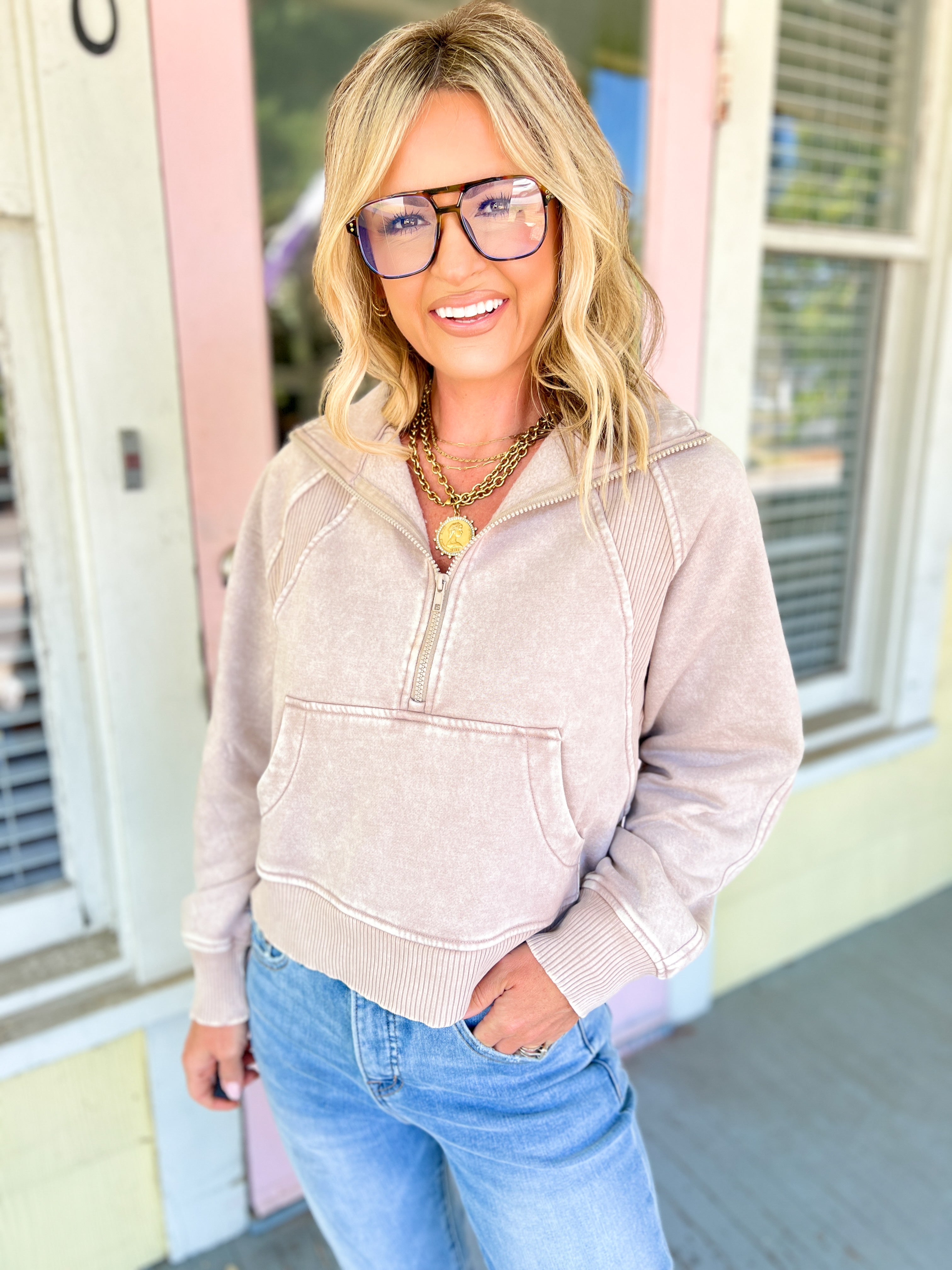 Wondering About the Wind Fleece Pullover - Ash Mocha