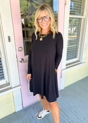 Free My Heart Flare Dress - Black