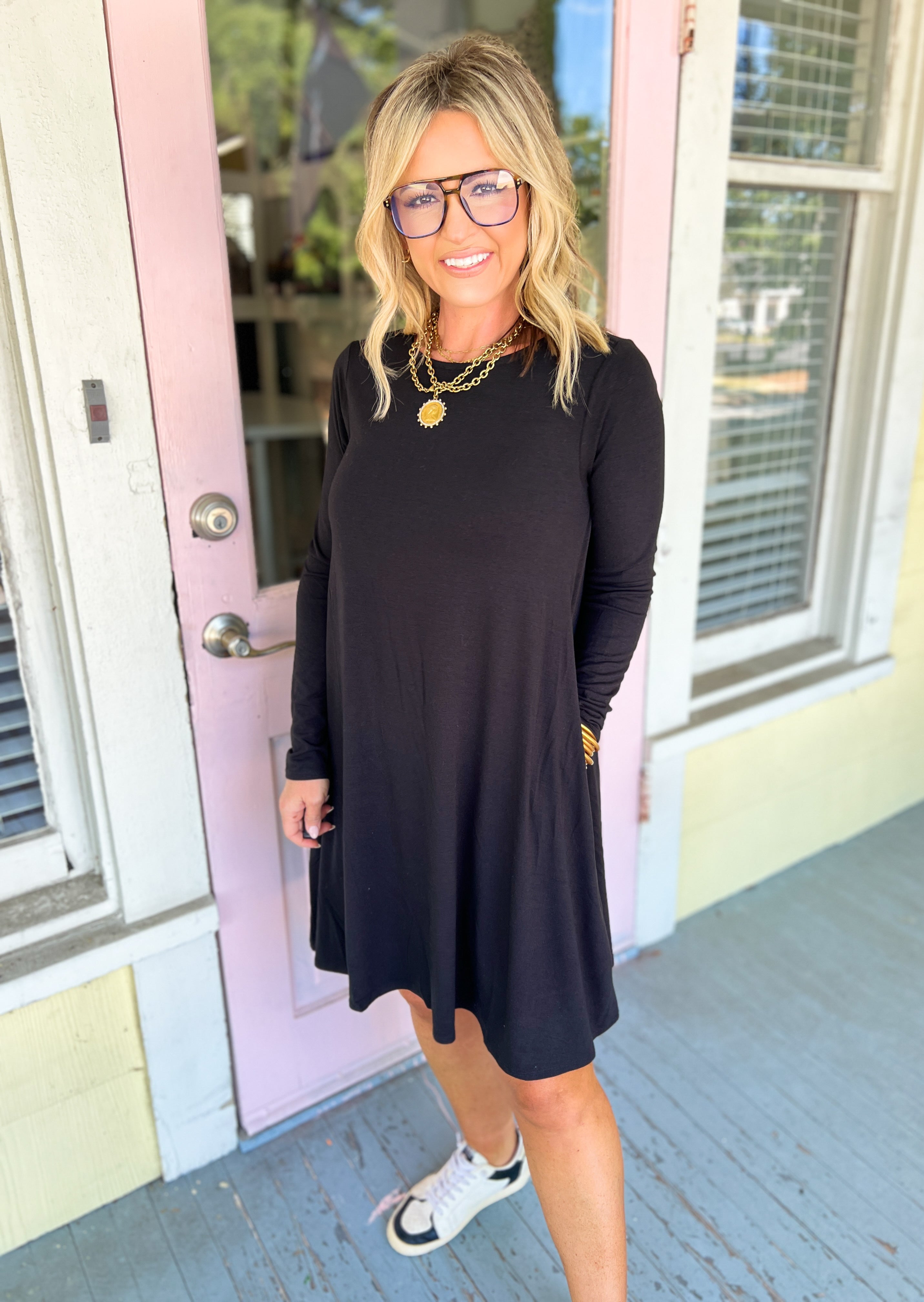 Free My Heart Flare Dress - Black