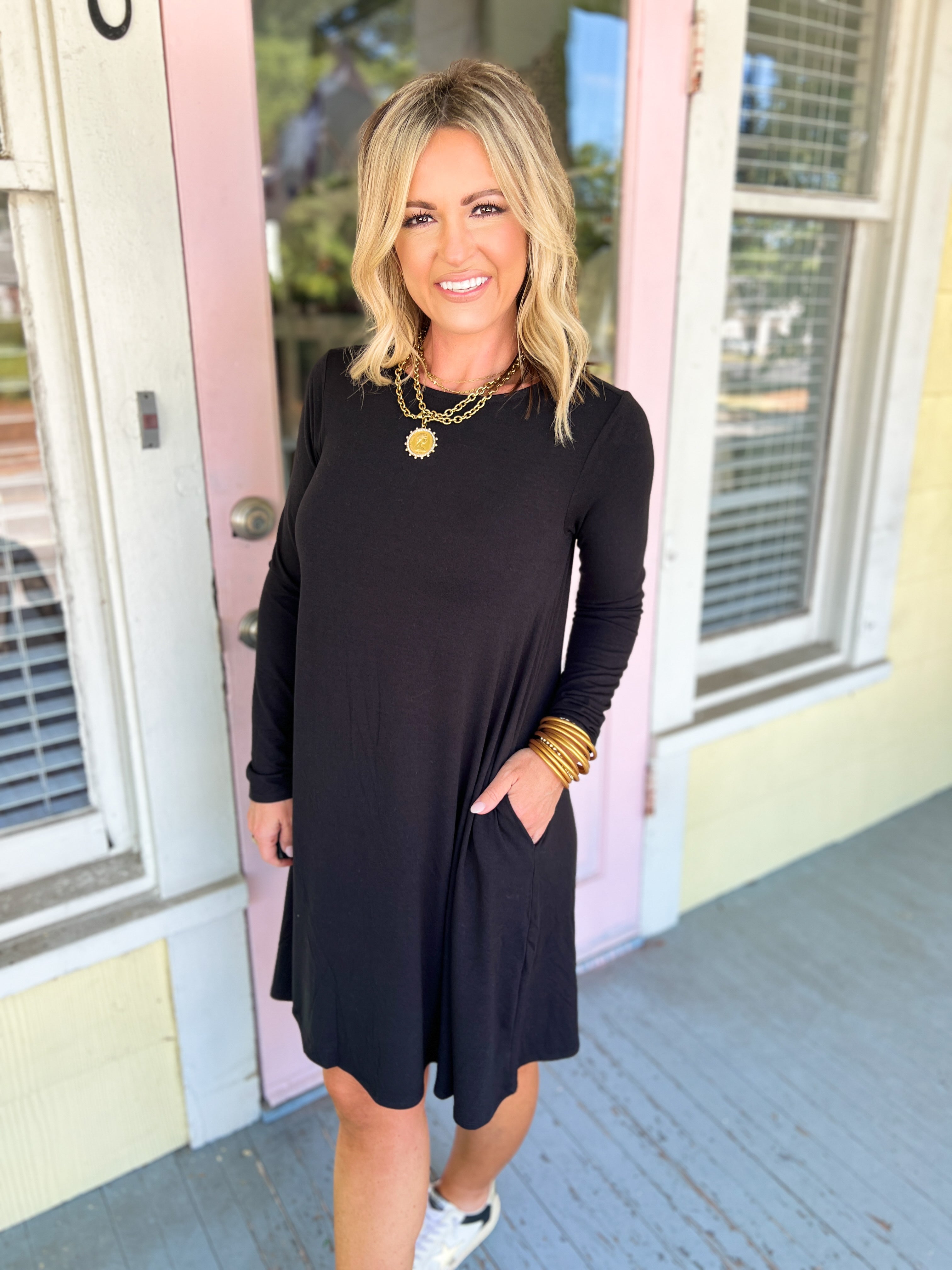 Free My Heart Flare Dress - Black