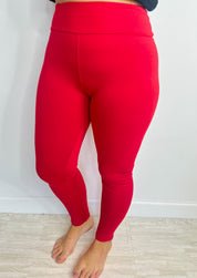 Preppy Pineapple Exclusive Buttery Soft Leggings - Red