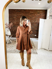 Full of Faith Corduroy Mini Dress