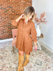 Full of Faith Corduroy Mini Dress