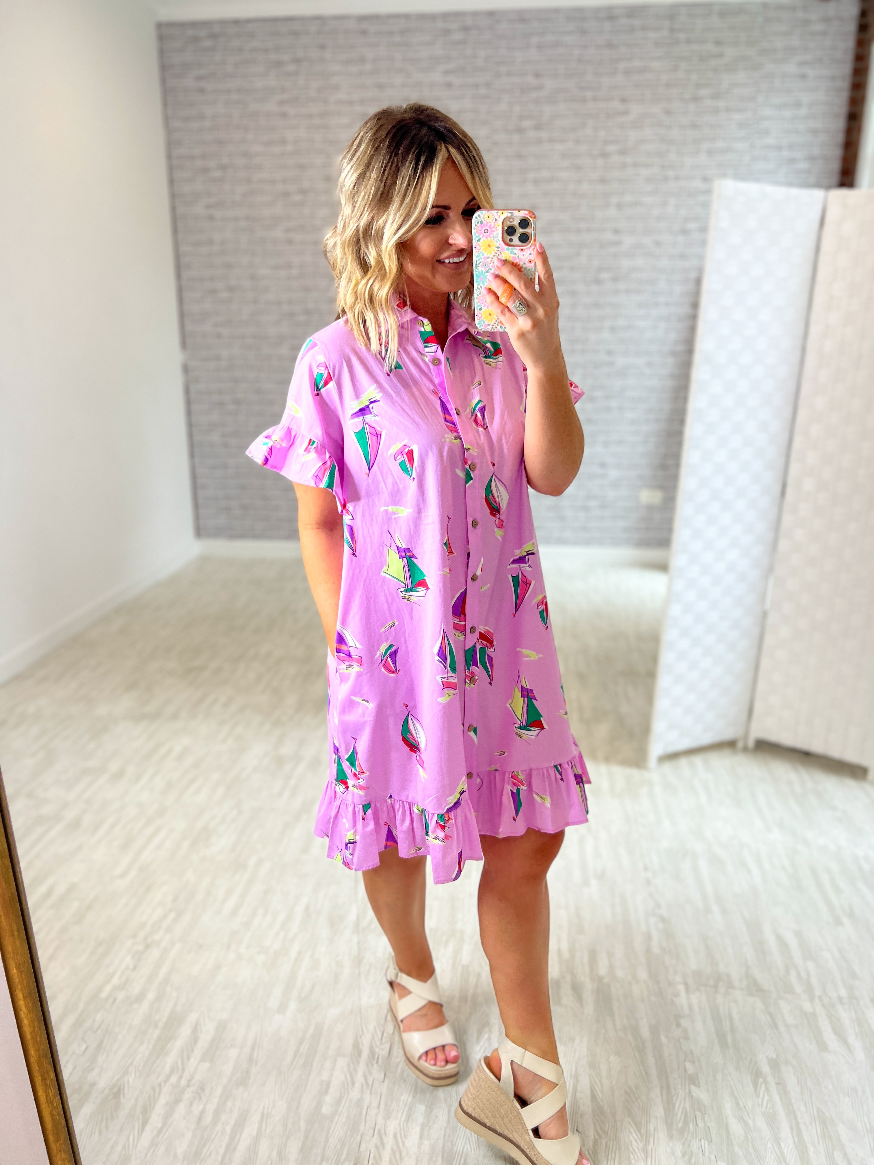 Sailing Through Life Shirt Dress