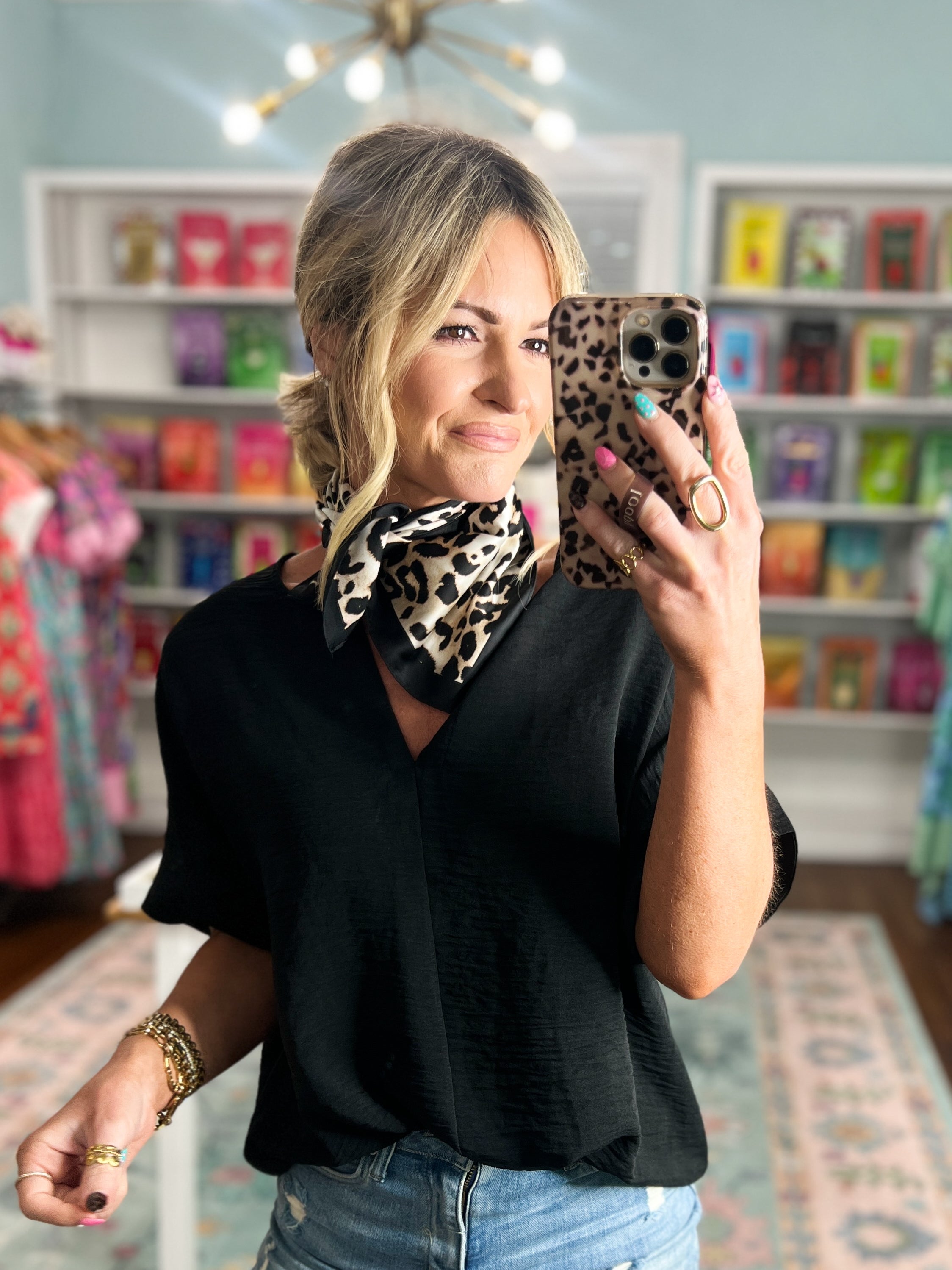Cheetah Print Silky Scarf