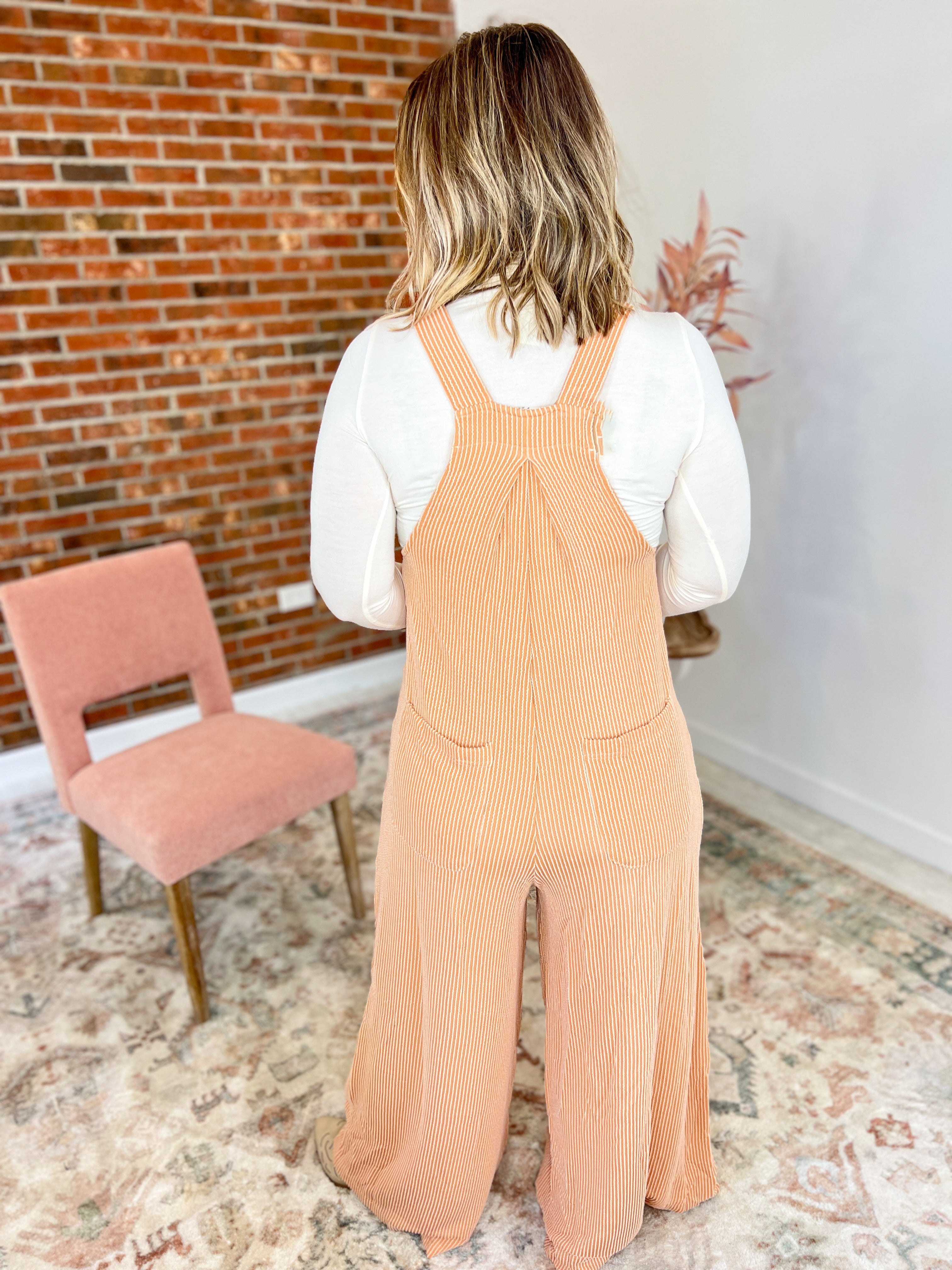 Fashion Diary Wide Leg Overalls - Latte