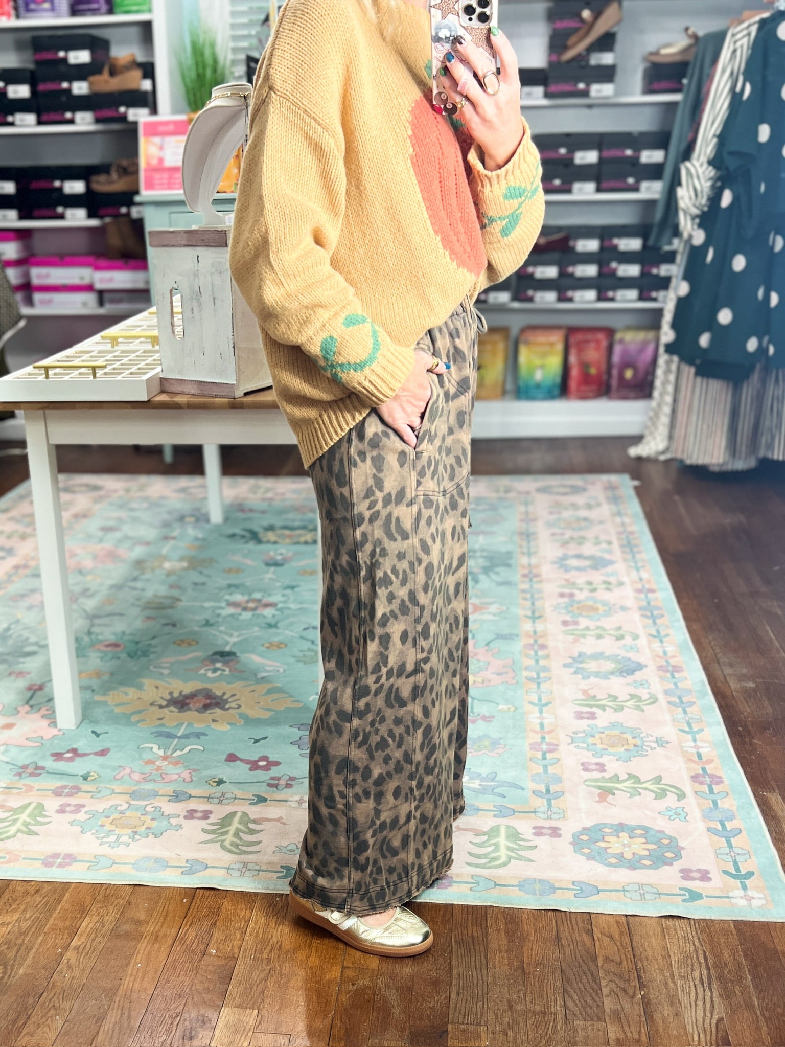 Untamed Roar Washed Terry Knit Pants