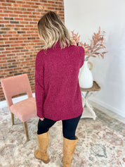 So Simple Piper Ribbed Top - Wine