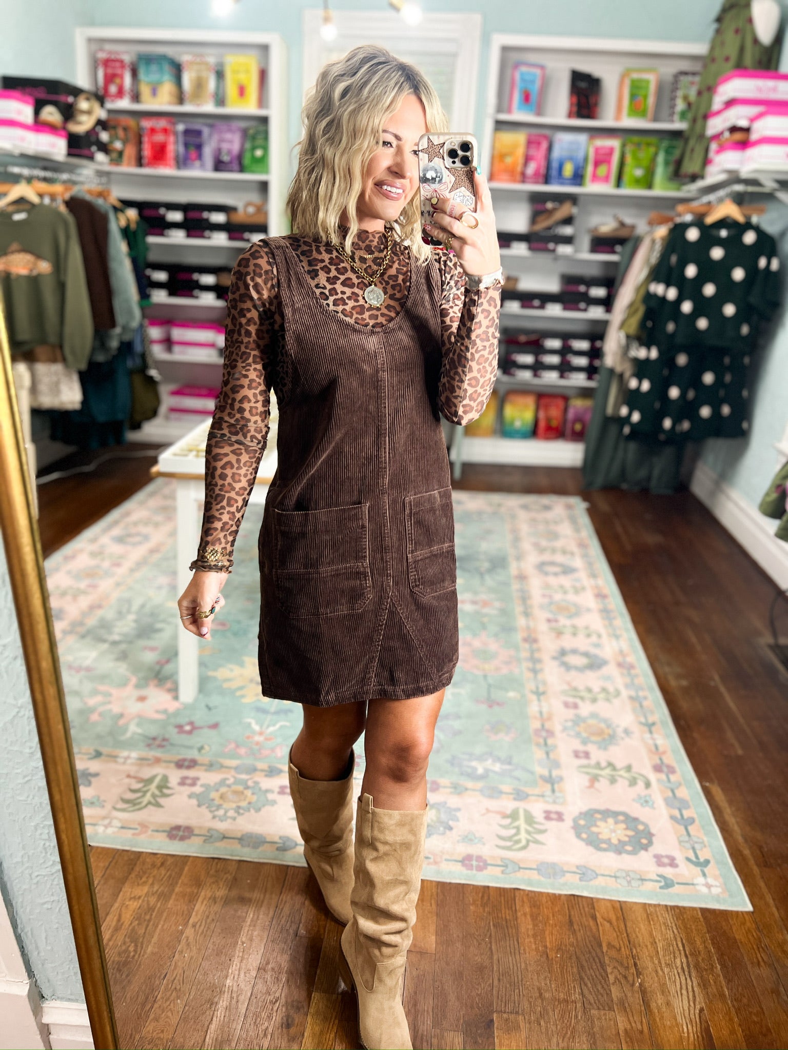 Purrfectly Wild Animal Print Mesh Top - Mocha