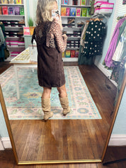 Next Best Thing Corduroy Overall Dress - Chocolate