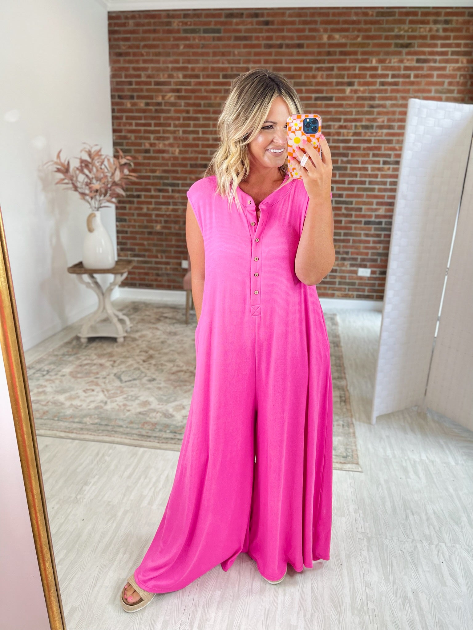 If I Can Dream Knit Jumpsuit - Fuchsia