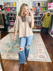 Casual Setting Oversized Top - Mocha