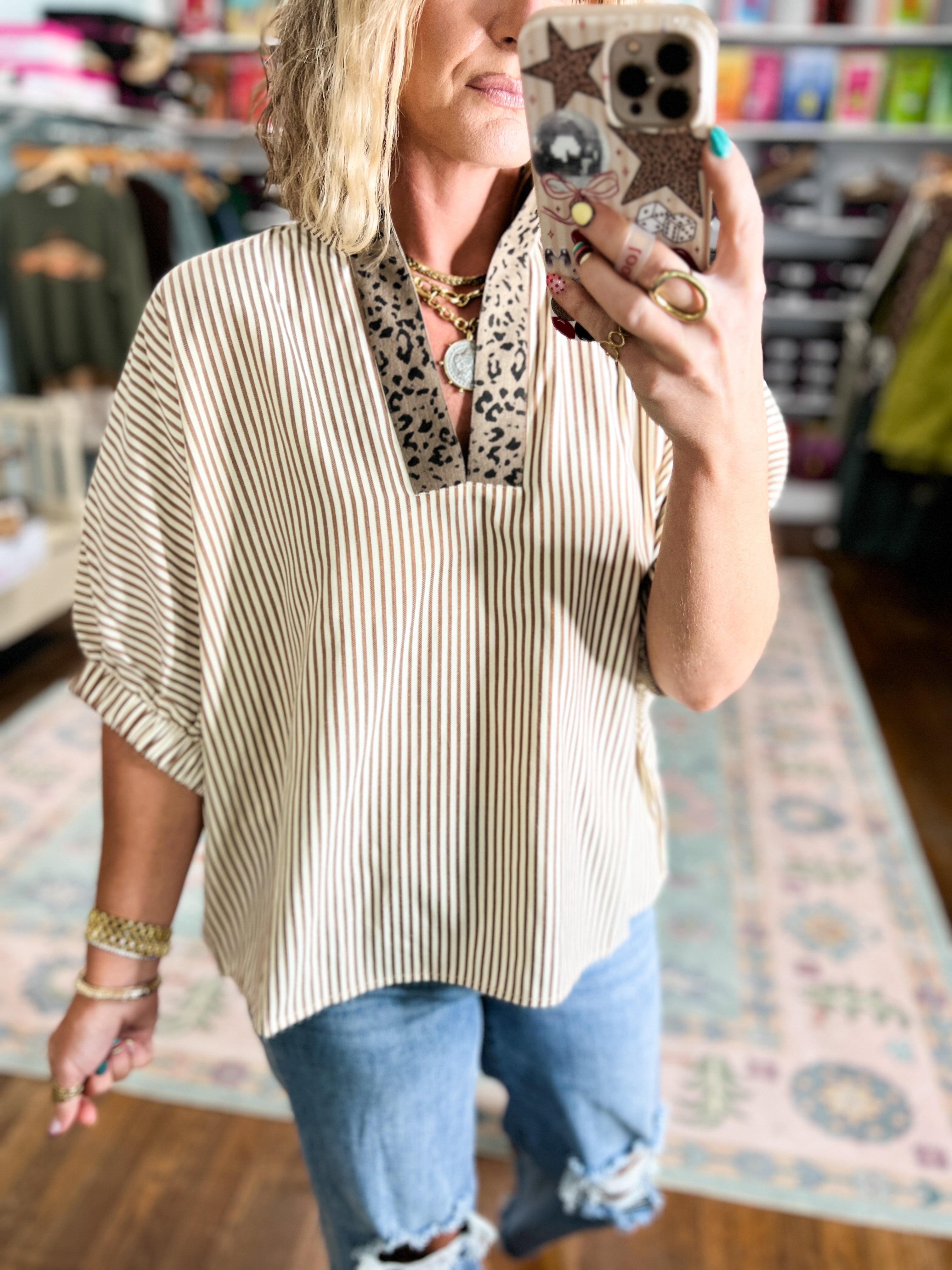 Casual Setting Oversized Top - Mocha